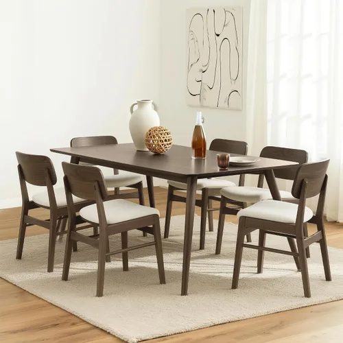 Vista 8 de KISLOT - Juego de 2 sillas de comedor de madera, sillas de cocina tapizadas, originales