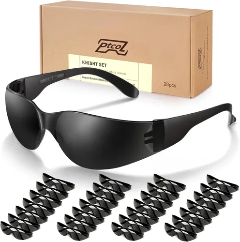 Vista 16 de Paquete de 3 Gafas de Seguridad a Granel con Lentes Cristalinas Transparentes Unisex Antirayones Gafas Protectoras Resistentes a Impactos