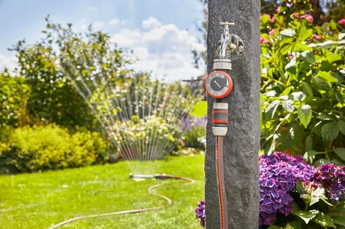 Vista 2 de Gardena Temporizador de agua: Temporizador automático para grifos de 1.043 in (3/4 pulgadas) o 1.311 in (G1), tiempo de riego flexible (5-120 min)