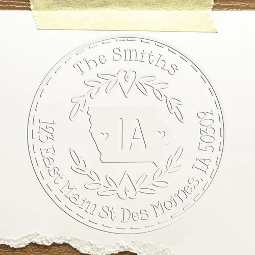 Vista 126 de Alabama State Wreath - Sello de sello de dirección personalizado para invitaciones de fiesta, tarjetas de vacaciones y decoración del hogar Sello