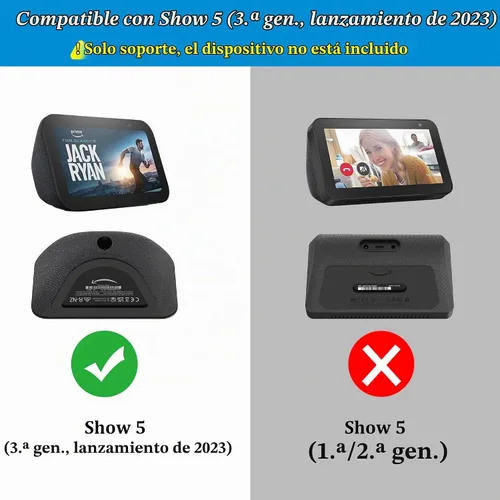 Vista 2 de PlusAcc Soporte para Show 5 (3ª generación) - Soporte de mesa ajustable con 2 puertos de carga (USB-C y USB-A), base magnética inclinable