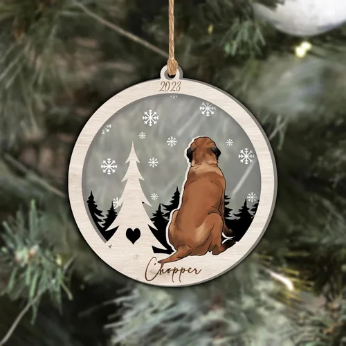 Vista 213 de Nazenti Adorno de Navidad conmemorativo personalizado, regalo personalizado de recuerdo de perro, condolencias por pérdida de mascotas, sabueso