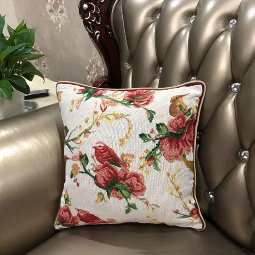 Vista 7 de Tache 6250-CC - Funda de cojín tejida para cojín festivo con diseño floral de Navidad, diseño floral, color rojo, 1 pieza de 16 x 16 pulgadas