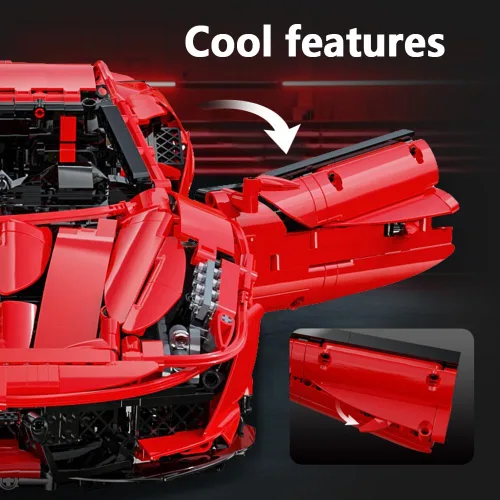 Vista 5 de CaDA Master C61042W Kit de Construcción de Super Coche, Coche de Control Remoto MOC, Juego de Bloques de Coche de Escala Coleccionista RC 1:8