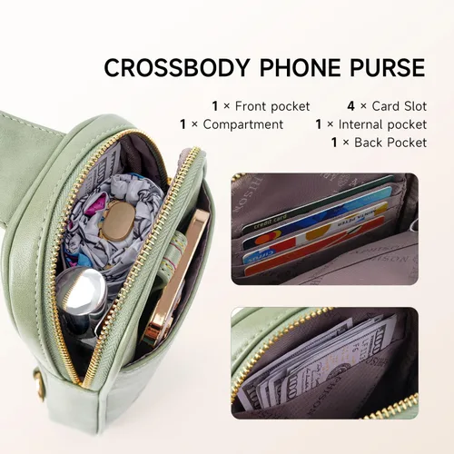 Vista 2 de APHISON Small Sling Bag Fanny Packs Phone Purse Crossbody Bags for Women Chest Bag Vegan Leather