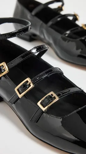 Vista 4 de Alohas Zapatos planos de ballet de cuero negro Luke Onix para mujer