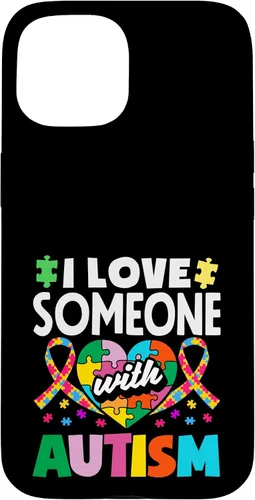 Vista 6 de Love Someone with Autism Awareness Puzzle Piece Ribbon Case for iPhone 16
