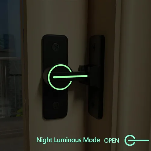 Vista 3 de INIRET Paquete de 2 Pestillos Luminosos Negros de 90 Grados para Puerta de Granero, Pestillos Pesados para Puerta Corredera de Granero, Cerradura