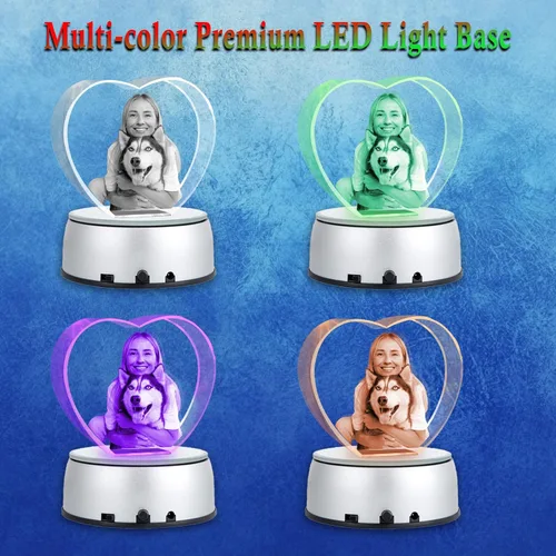 Vista 3 de Regalos conmemorativos personalizados para mascotas, marco de fotos de cristal 3D de perros o gatos, marco de fotos grabado con láser personalizado