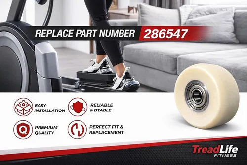 Vista 2 de TreadLife Fitness Rodillo de rampa de repuesto para rueda elíptica compatible con HealthRider NordicTrack ProForm Reebok - Parte # 286547