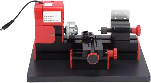 Vista 6 de ViaGasaFamido Kit de torno de metal 24W Mini máquina de torno motorizado 20000RPM DIY modelado herramienta de carpintería enchufe de EE. UU. Control