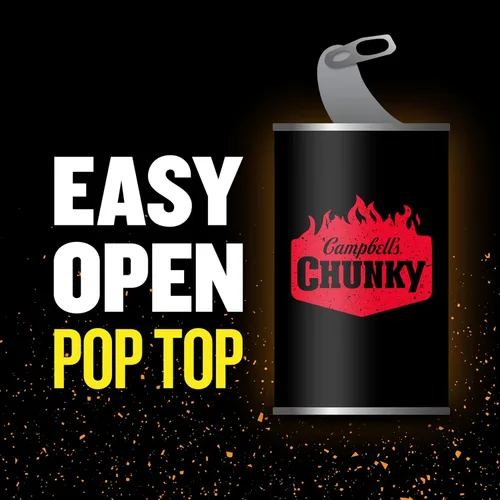 Vista 5 de Campbell's Chunky Sopa de fideos con pollo y pimienta fantasma, lata de 18.6 onzas