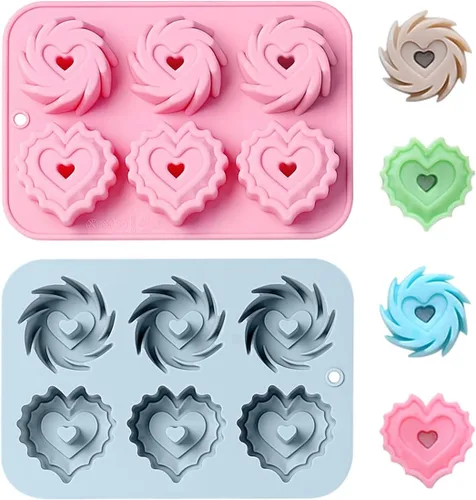 Vista 10 de Molde de silicona Chocoalte para el día de San Valentín, 2 formas diferentes, para decoración de pasteles, pequeña herramienta de arcilla de jabón