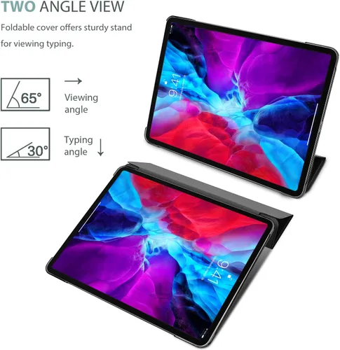 Vista 4 de ProCase Funda Inteligente para iPad Pro 12.9 2022/2021/2020/2018, Carcasa Trasera Rígida Delgada con Soporte Cubierta Inteligente para iPad Pro