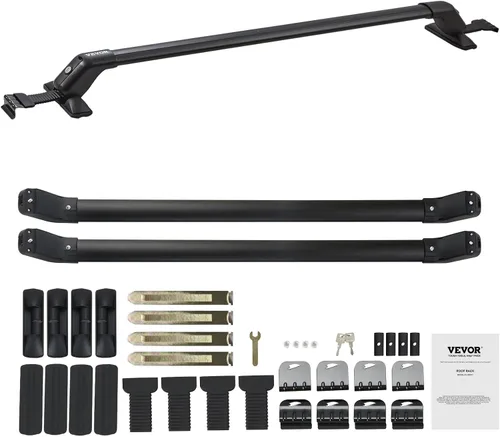 Vista 9 de VEVOR Barras transversales para portaequipajes de techo, barras transversales de portaequipajes de techo de aluminio, se ajustan a techos sin rieles