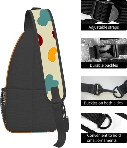 Vista 5 de Mochila bandolera, bolso de hombro de camuflaje de tiburón, bolso cruzado unisex, adecuado para viajes al aire libre, senderismo, senderismo