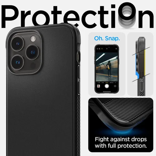 Vista 5 de Spigen Rugged Armor MagFit - Funda diseñada para iPhone 14 Pro Max (2022) [protección de grado militar] compatible con MagFit, color negro mate