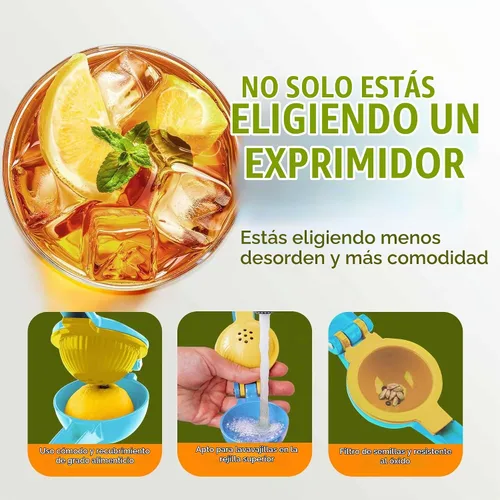 Vista 4 de Zulay Kitchen Metal 2-en-1 Limón Limón Exprimidor, Exprimidor De Mano - Azure Citrus Juicer, Lemon Press Manual, Stainless Steel, Max Extraction
