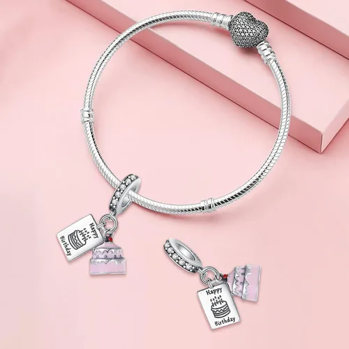 Vista 5 de Dijes de plata de ley 925 para pulseras, collares, I LOVE YOU, pasaporte de viaje, mariposa, graduación, zapatos en forma de abalorios, joyería