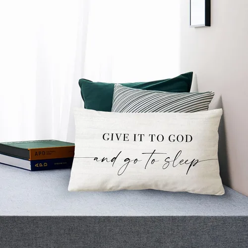 Vista 2 de Sidhua Decoración de funda de almohada con temática de sueño para el hogar, funda de almohada de casa de campo de 12 x 20 pulgadas, regalos