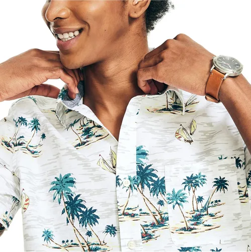 Vista 3 de Nautica Camisa de manga corta estampada para hombre de forma sostenible