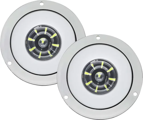 Vista 4 de Ourbest Luces traseras para remolque, blancas, 4 pulgadas, LED de parada redonda, luces de señal de giro traseras para caravana, todoterreno