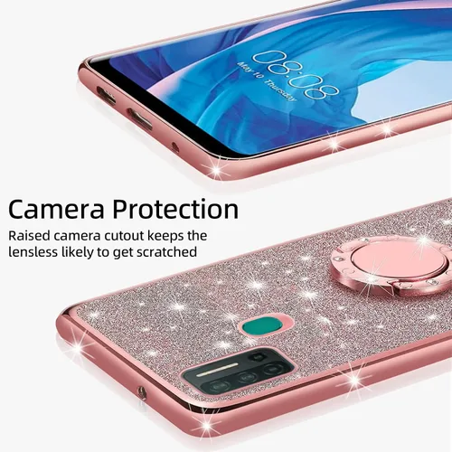 Vista 4 de Funda para Ulefone Note 11P para mujer, con purpurina, transparente, de lujo, suave, TPU con correa para lápiz capacible, para Ulefone Note 11P