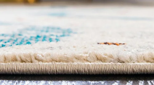 Vista 5 de Unique Loom Estrella Collection - Alfombra redonda abstracta moderna color crema (8' 0 x 8' 0)