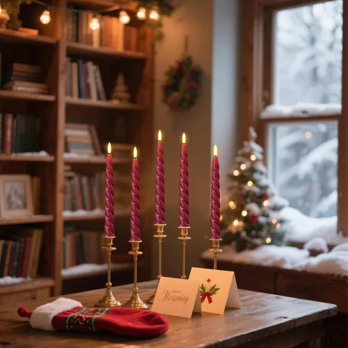 Vista 7 de Wondise Velas Cónicas Sin Llama con Control Remoto Temporizador, Candelabros Rojos Cerosos Reales a Batería Velas LED de Mecha 3D para Decoración