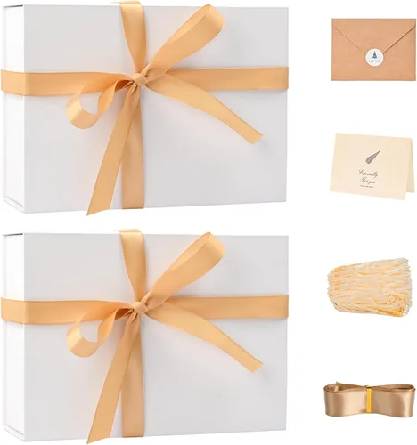 Vista 66 de LIFELUM Square Gift Box with Magnetic Lid, Card, Sticker, Ribbon, Shredded Paper Filler for Business, Wedding, Birthdays