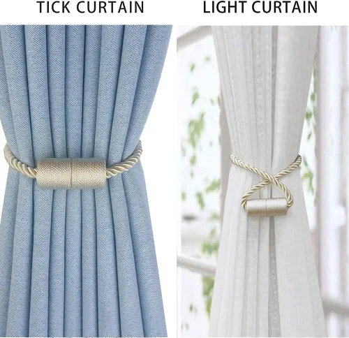 Vista 2 de Paquete de 2 alzapaños magnéticos fuertes para cortinas para exteriores, alzapaños decorativos modernos, hechos a mano, sujetadores decorativos