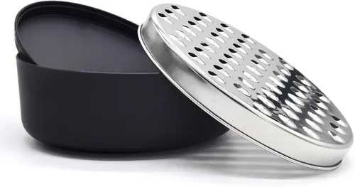 Vista 4 de Rallador de queso de acero inoxidable con recipiente de almacenamiento hermético, rallador de caja para cocina, triturador para parmesano, queso