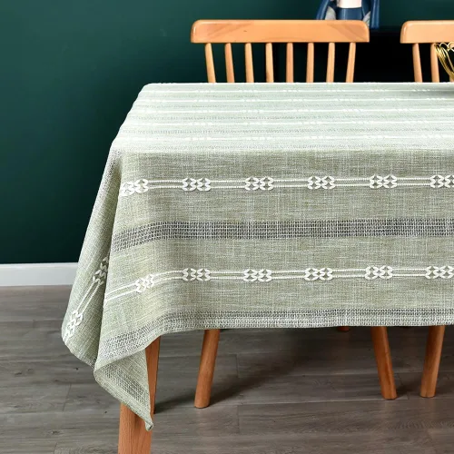 Vista 17 de Mantel de Algodón Resistente para Mesa Cuadrada Estilo Granja Vintage Mantel Lavable Cobertura de Mesa Rústica (Gris, 52''x52'')