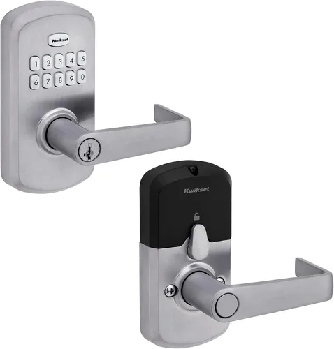 Vista 14 de Kwikset SmartCode 955 - Cerradura electrónica de palanca Kingston de 10 botones en negro mate para uso comercial ligero, con entrada sin llave