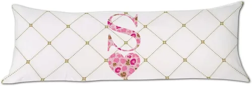 Vista 8 de Funda de almohada corporal con monograma del alfabeto y corazón, estampado de leopardo rosa, letra H, almohadas para dormir, funda de almohada larga