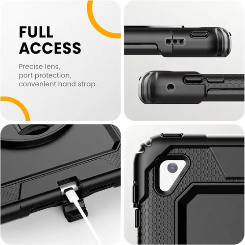 Vista 7 de Timecity - Funda para iPad de 6ª y 5ª generación, 9,7 pulgadas, 2018/2017, con soporte giratorio, silicona, carcasa protectora de PC de repuesto