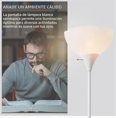 Vista 6 de Newhouse Lighting NHFL-JO-WH Joey Lámpara de pie moderna de 71 pulgadas para dormitorios, sala de estar, lámpara de pie duradera para el hogar Blanco