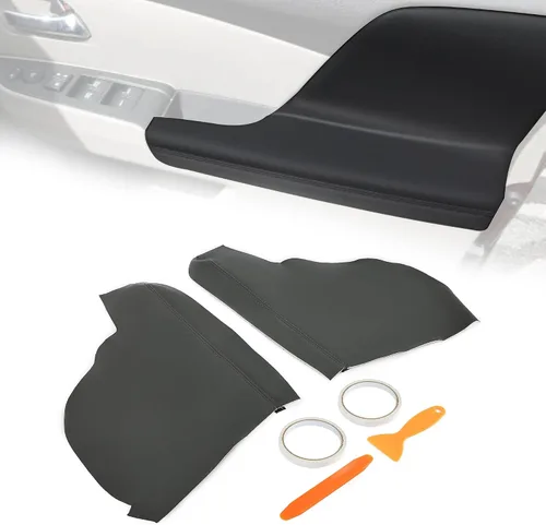 Vista 10 de KUAFU Funda para reposabrazos de panel de puerta Compatible con tapicería de reposabrazos de puerta delantera Honda Odyssey 2011-2017 PVC negro - 2