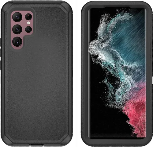Vista 3 de Asuwish Funda de teléfono para Samsung Galaxy S22 Ultra 5G con protector de pantalla de vidrio templado y cubierta celular híbrida a prueba