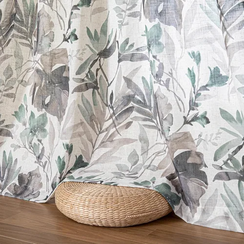 Vista 6 de Mysky Home - Cortinas florales de 90 pulgadas de largo, con filtro de luz, cortinas de dos hojas con pinzas y pliegues para sala de estar
