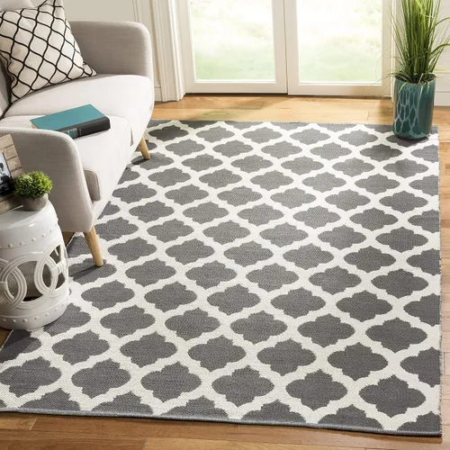 Vista 25 de SAFAVIEH Montauk Collection - Alfombra decorativa, 2 pies 6 pulgadas x 4 pies, color negro y marfil, hecho a mano, de algodón enrejado, ideal