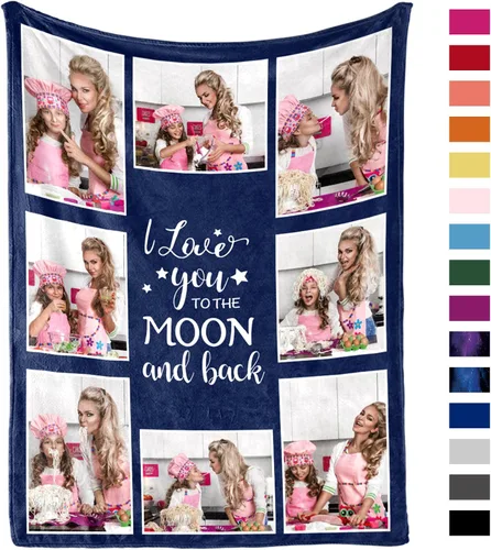 Vista 9 de Yofair envía al día siguiente, manta personalizada con foto, regalos personalizados para mamá, papá, manta con foto personalizada, regalos