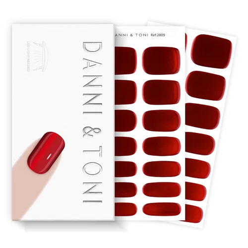 Vista 20 de DANNI & TONI Tiras de uñas de gel semicuradas, color rosa champán, ojos de gato, 28 calcomanías de regalo para mujer Aqua Ripple