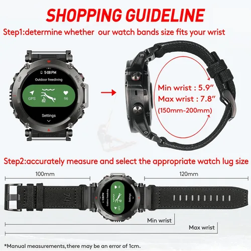 Vista 6 de Correa de reloj compatible con Amazfit T-Rex/T-Rex 2/T-Rex Pro/T-Rex Ultra/T-Rex Ultra 2, nuevo diseño de conector mejorado