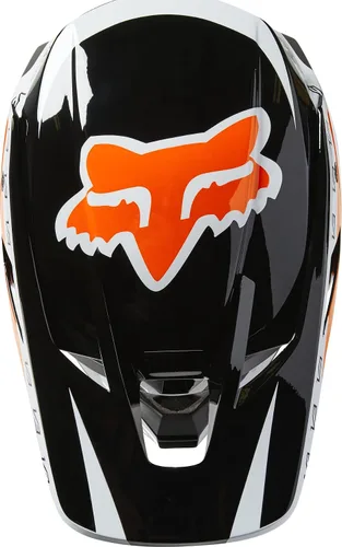 Vista 4 de Fox Racing Casco Unisex V3 RS para Motocross y Bicicleta de Tierra, Negro/Blanco/Naranja, Pequeño