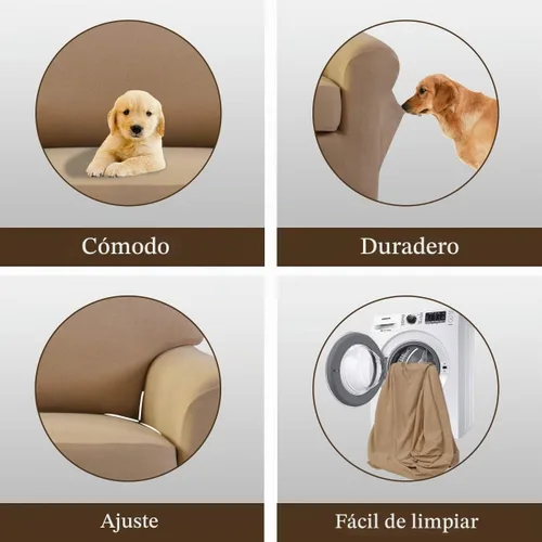 Vista 5 de Easy-Going Funda Elástica de Microfibra para Sofá de 2 Piezas – Cubierta de Sofá Ajustada Suave de Spandex, Protector de Muebles Lavable con Parte