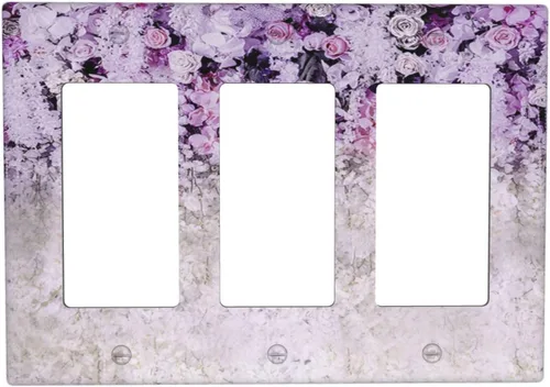 Vista 47 de Pintura al óleo de flores abstractas de 1 cuadrilla de interruptor de luz dúplex individual cubierta de salida placa de pared decorativa Placa