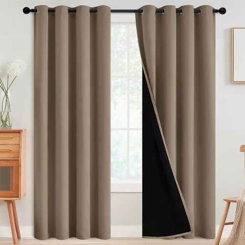 Vista 162 de SimpleHome - Cortinas opacas 100% para recámara, cortinas de ventana con ojales beige, con aislamiento térmico, cortinas de oscurecimiento