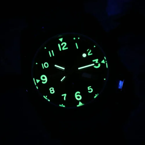 Vista 3 de BODERRY Reloj de titanio automático para hombre, reloj militar de campo de 1.575 pulgadas, función de fecha, 328.1 ft, resistente al agua