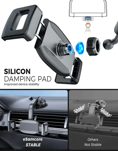 Vista 4 de eSamcore Abrazadera para tableta ampliada, clips de montaje de profundidad de 1.57 pulgadas para funda gruesa, ajuste de rótula de 0.669 in